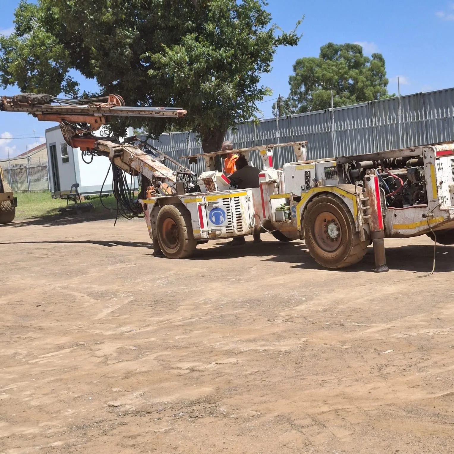 Drill rig training — student operating drill rig at Real Skills