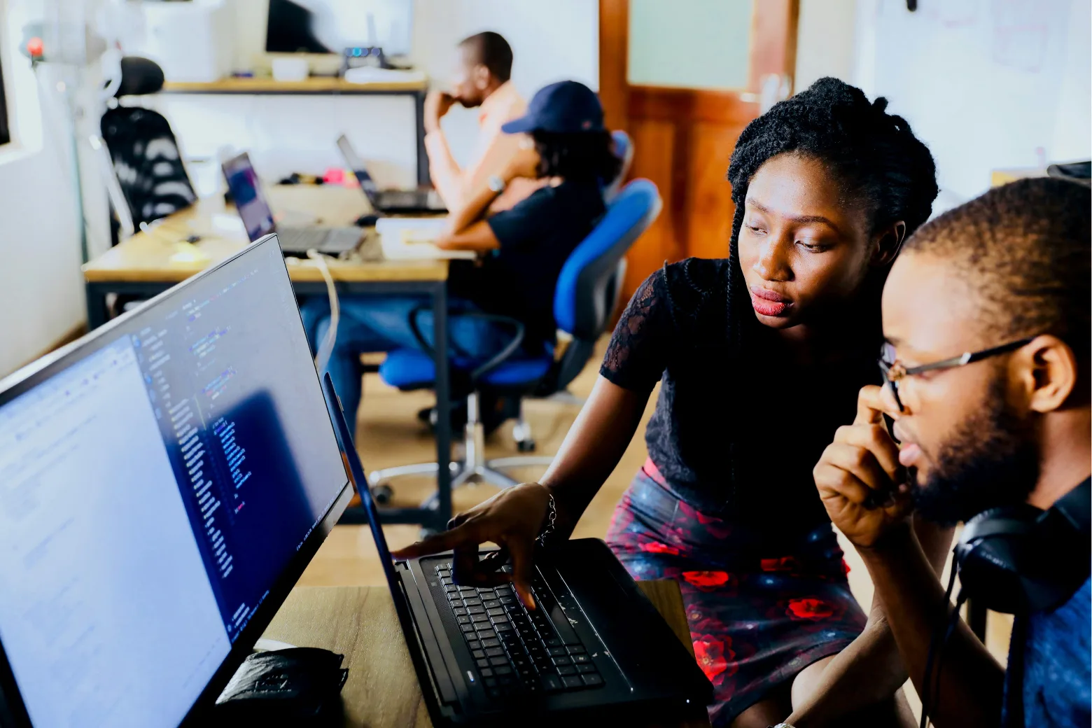 End user computer course — students at computer workstations learning MS Office at Real Skills Technical FET Pretoria