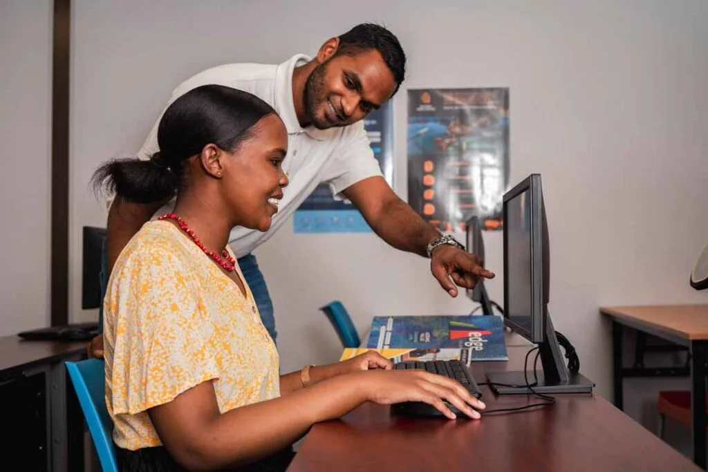 End user computer training Pretoria — students mastering MS Excel and MS Word at Real Skills Technical FET
