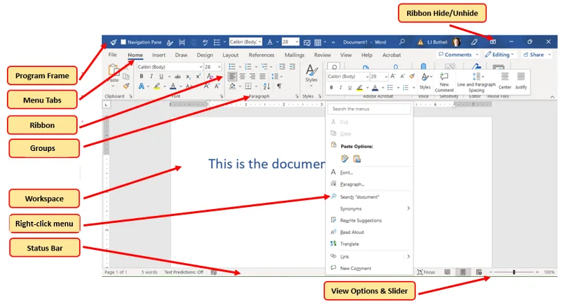 Microsoft Word training school — students working on documents at Real Skills Technical FET